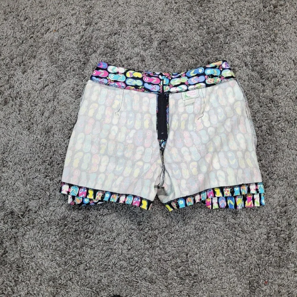 Bamboo Traders Size 6 Skort Skirt Novelty Barbiecore Pink Ribbon Trim Stretchy - Picture 5 of 10